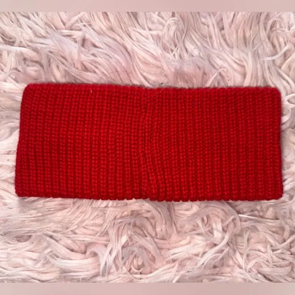 Coach Knit Headband in Red - Picture 3 of 5